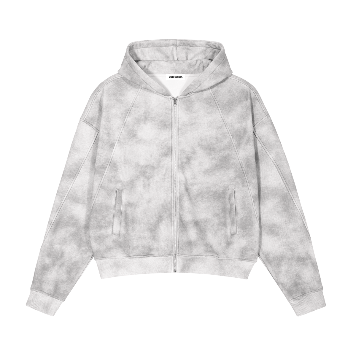 SPEED SOCIETY LOGO (Dirty Washed Zip-Up Fleece Hoodie)