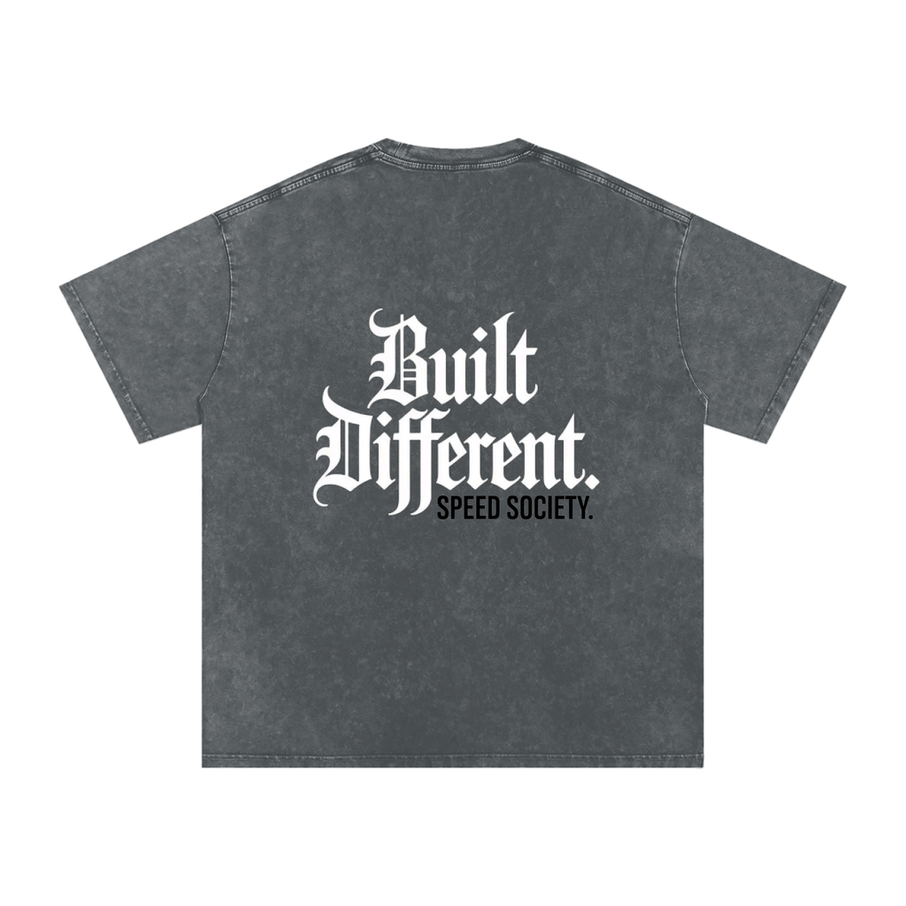 Snow Washed Oversized Cotton T-Shirt - Built different