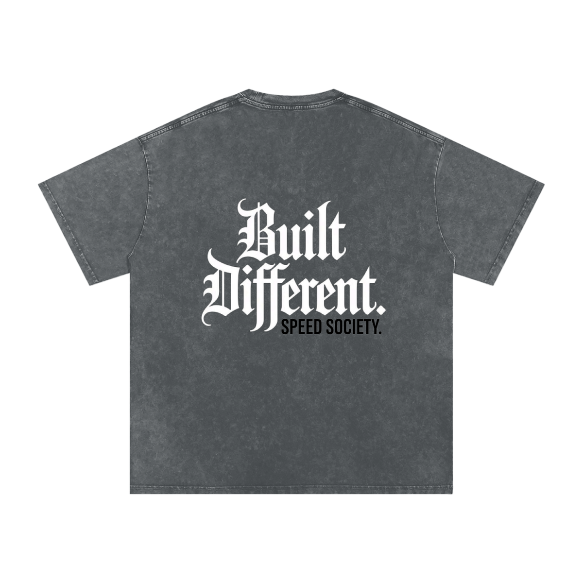 Snow Washed Oversized Cotton T-Shirt - Built different