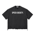 I DRIFT METAL (Snow Wash Raw-Hem Boxy T-shirt)