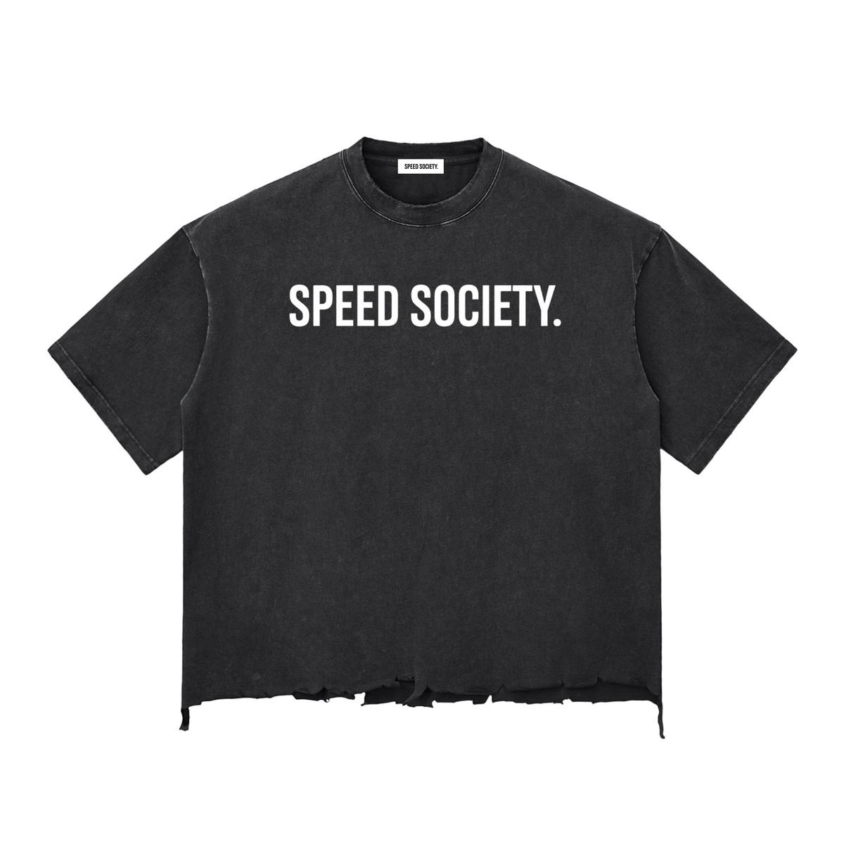 I DRIFT METAL (Snow Wash Raw-Hem Boxy T-shirt)