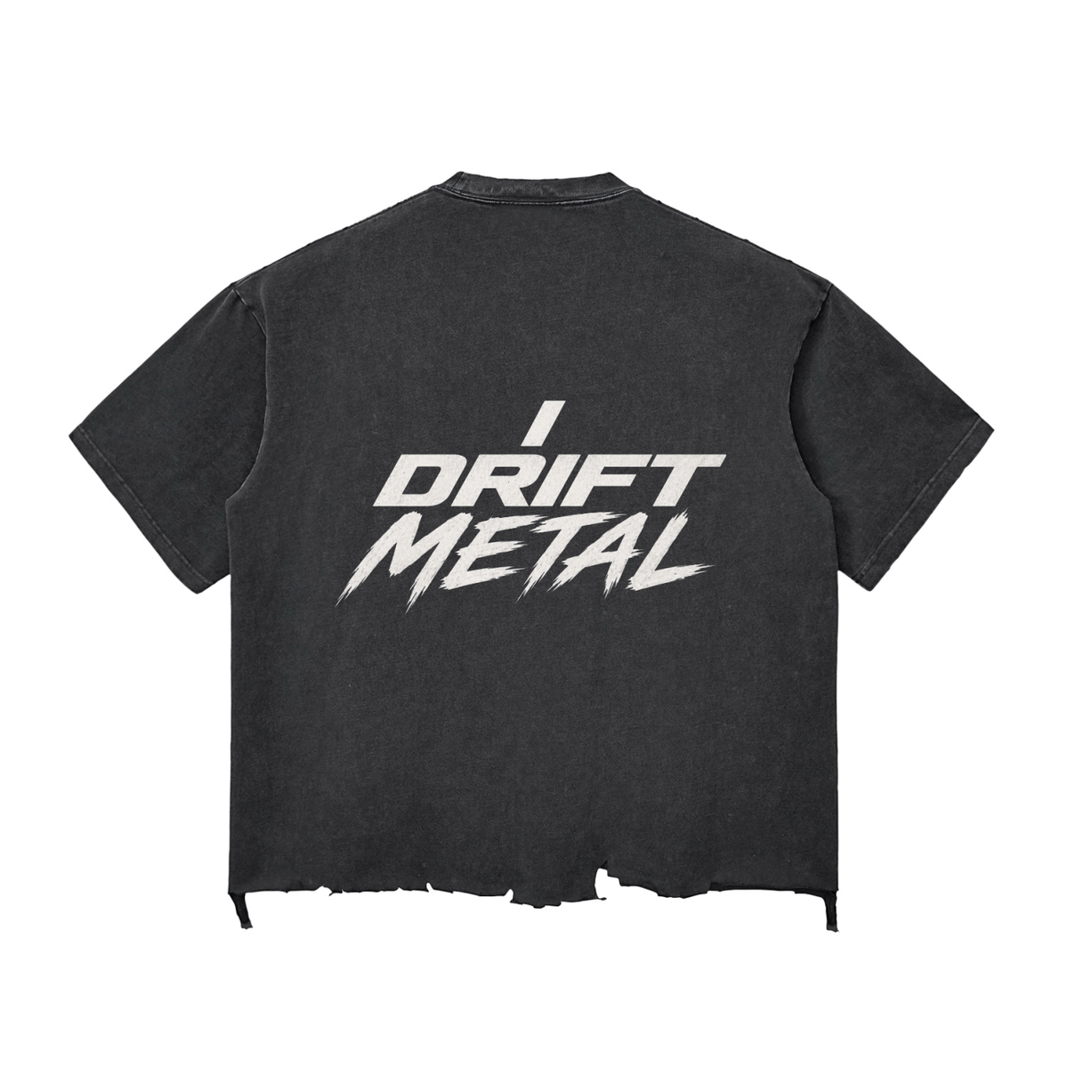 I DRIFT METAL (Snow Wash Raw-Hem Boxy T-shirt)