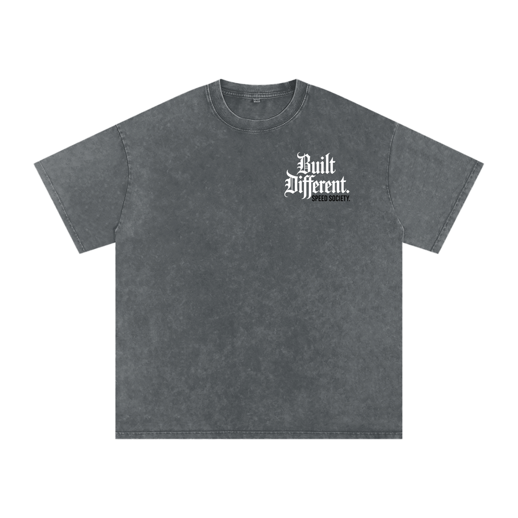 Snow Washed Oversized Cotton T-Shirt - Built different