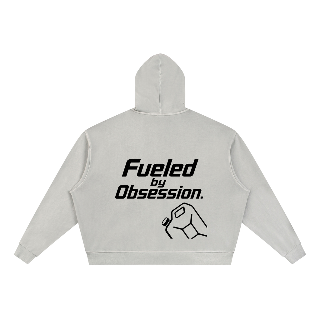 SPEED SOCIETY ((Unisex Vintage Wash Full Zip Boxy Hoodie)