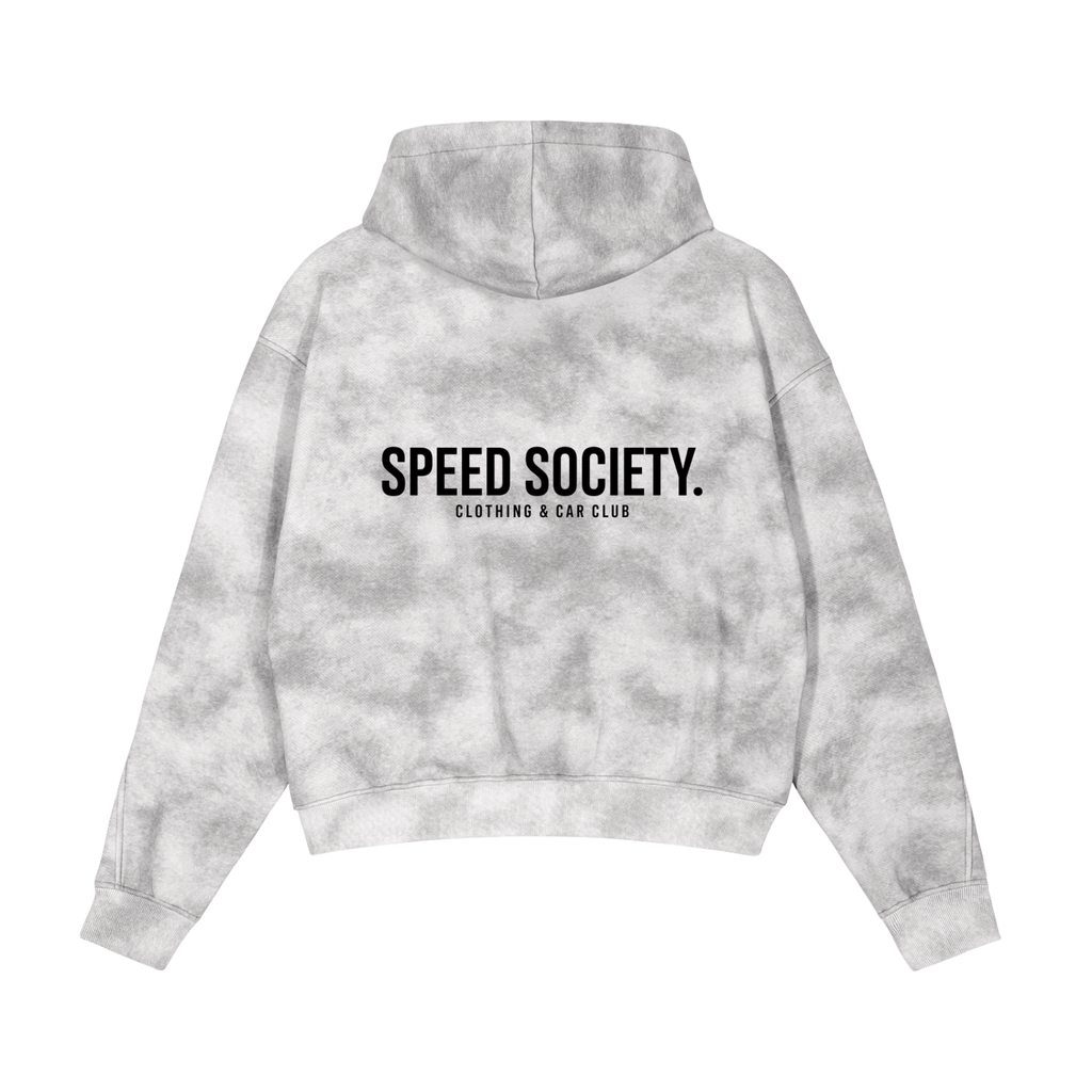 SPEED SOCIETY LOGO (Dirty Washed Zip-Up Fleece Hoodie)